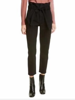 Frame Denim Black Jeans with Nail Detail and Belt